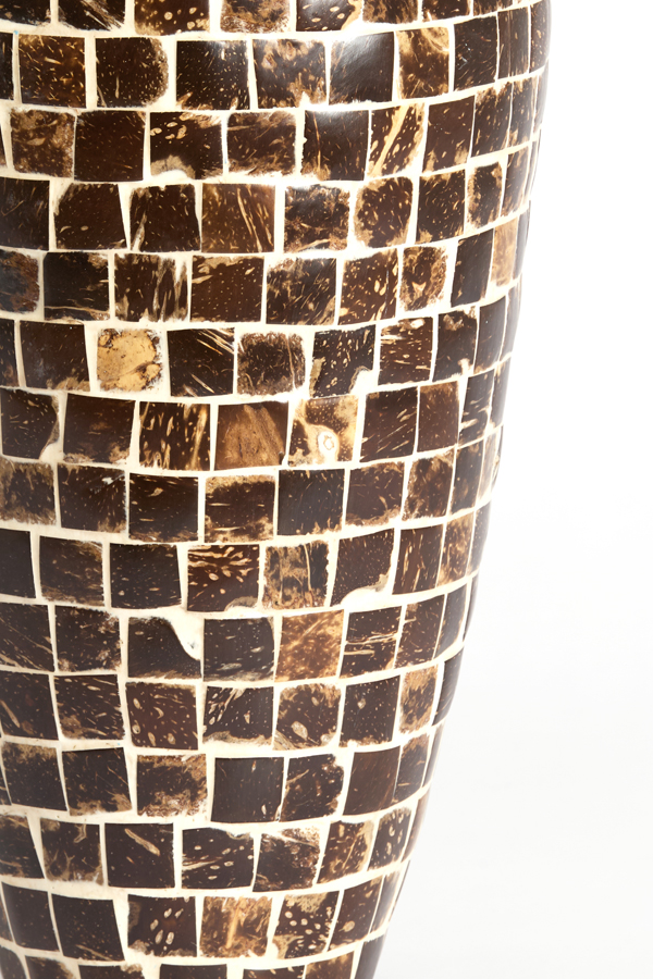 Light & Living Vaas deco Ø17x40 cm TUDELA kokosnoot donker bruin