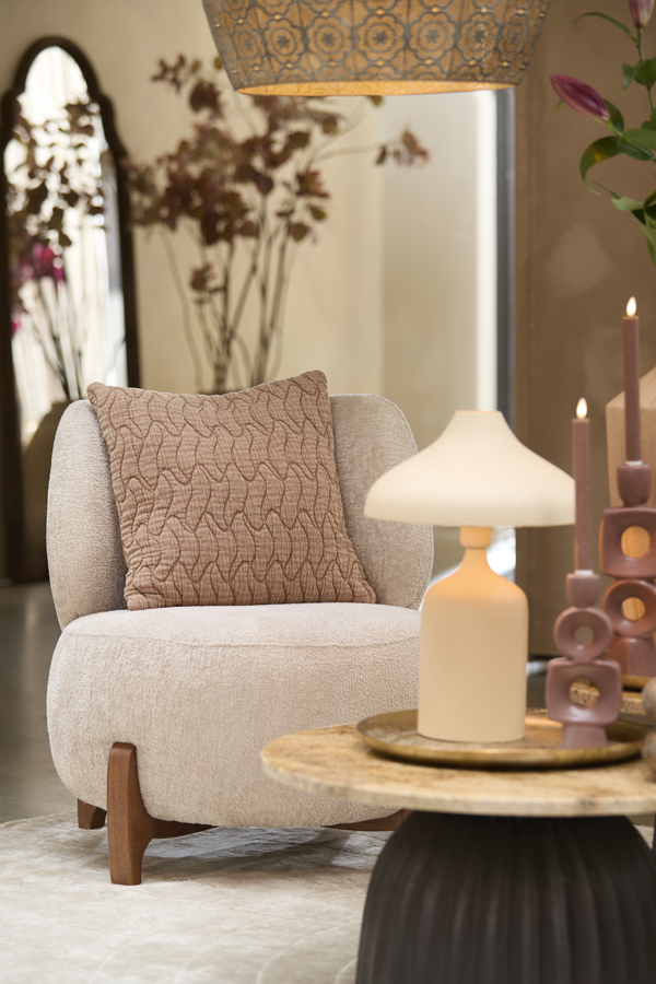 Light & Living Stoel 72,5x70x79 cm BINOA crème+bruin