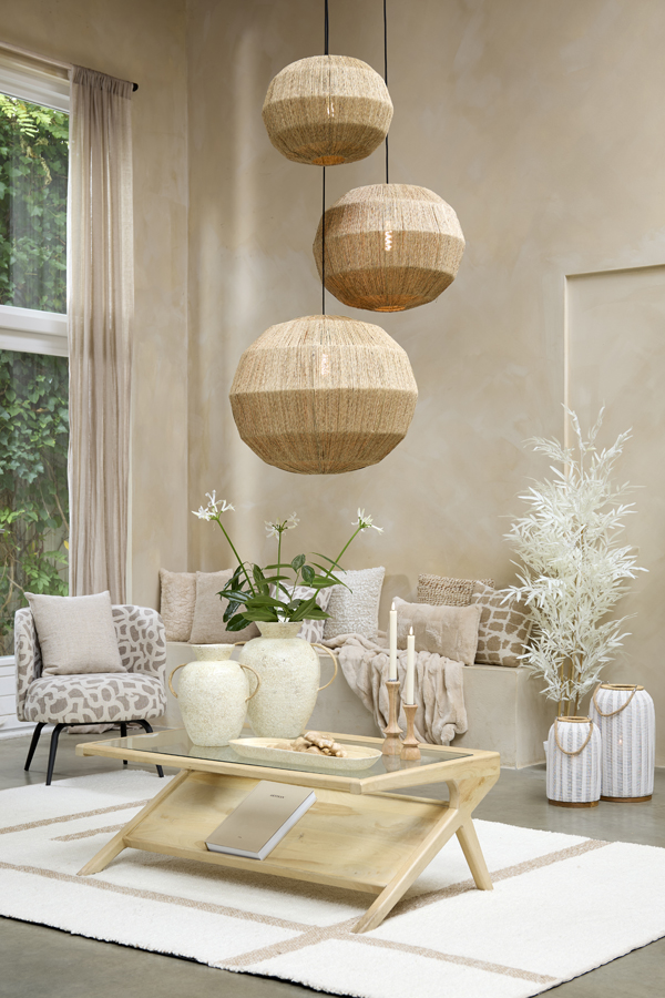 Light & Living Salontafel 112x70x41 cm YUKI mango hout naturel+glas