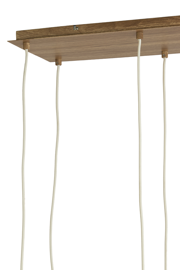 Light & Living Hanglamp 10L 144x49x97,5 cm HUXI hout prnt nat+linnen crème