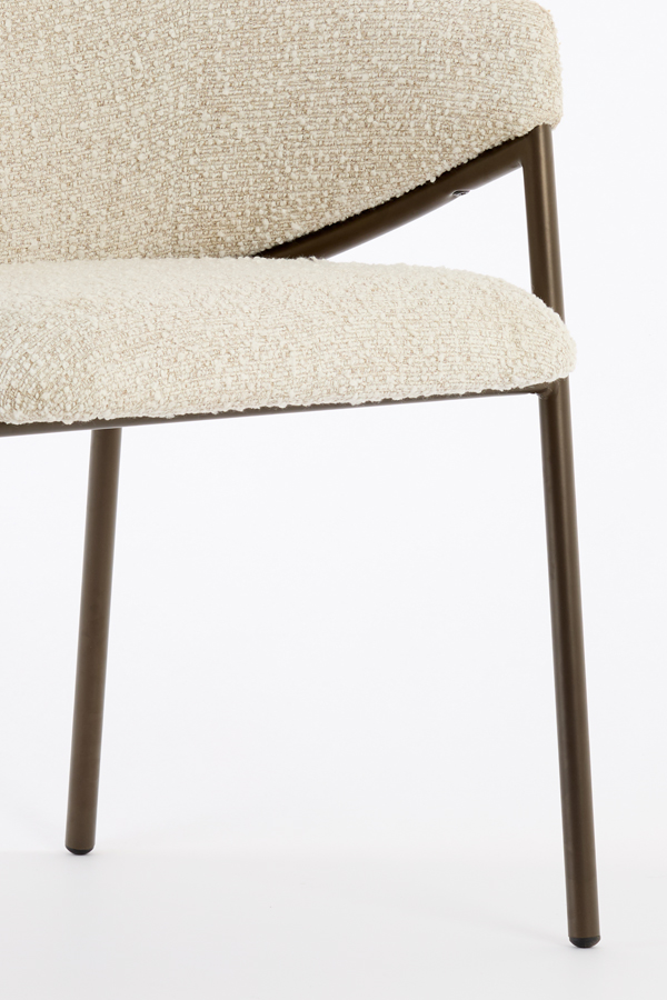 Light & Living Eetkamerstoel 61x60x80 cm NYRO crème-bruin+antiek brons