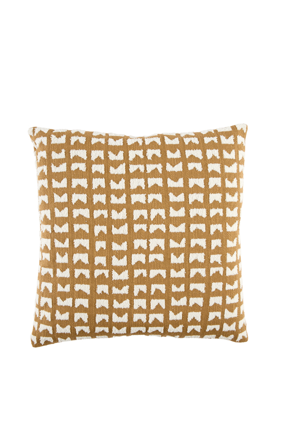 Light & Living Kussen 45x45 cm SONTRA mosterd geel+crème veren gevuld