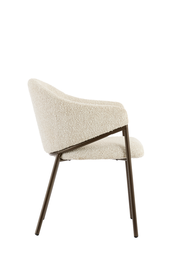Light & Living Eetkamerstoel 61x60x80 cm NYRO crème-bruin+antiek brons