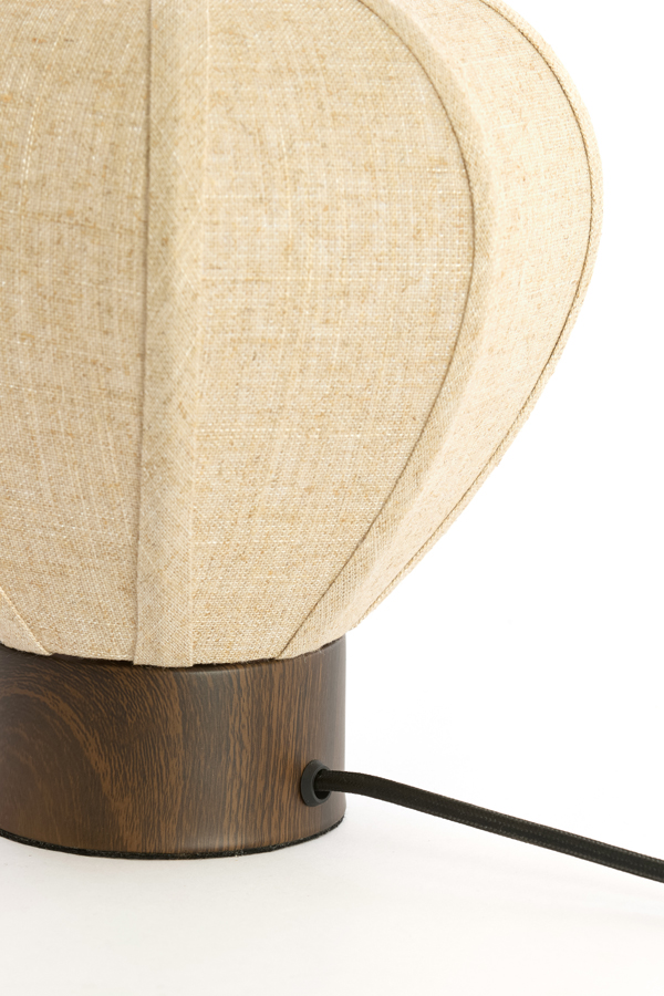 Light & Living Tafellamp Ø23x23,5 cm KYZO hout prnt d bruin+linnen naturel