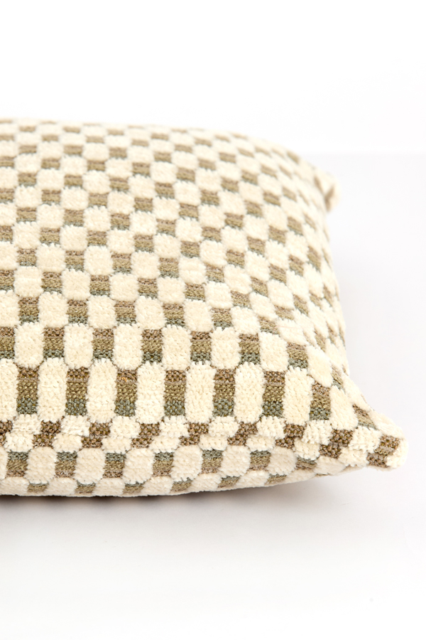 Light & Living Kussen 45x45 cm KASSEL mint groen+crème veren gevuld