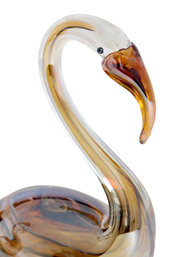 Light & Living Ornament 13x8x20 cm SWAN glas bruin+crème