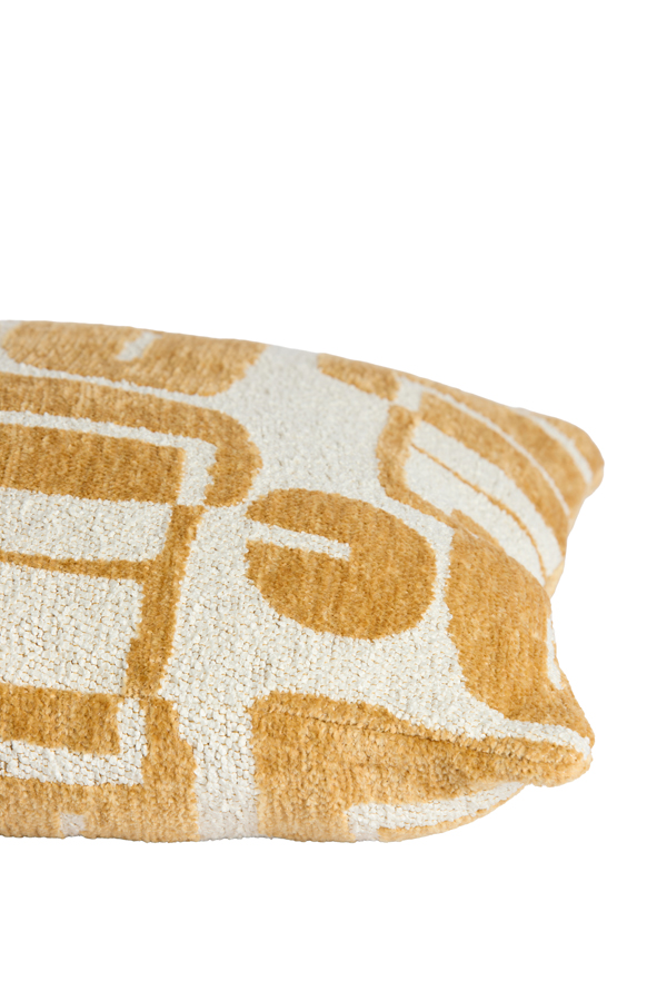 Light & Living Kussen 45x45 cm LYSS mosterd geel+crème veren gevuld
