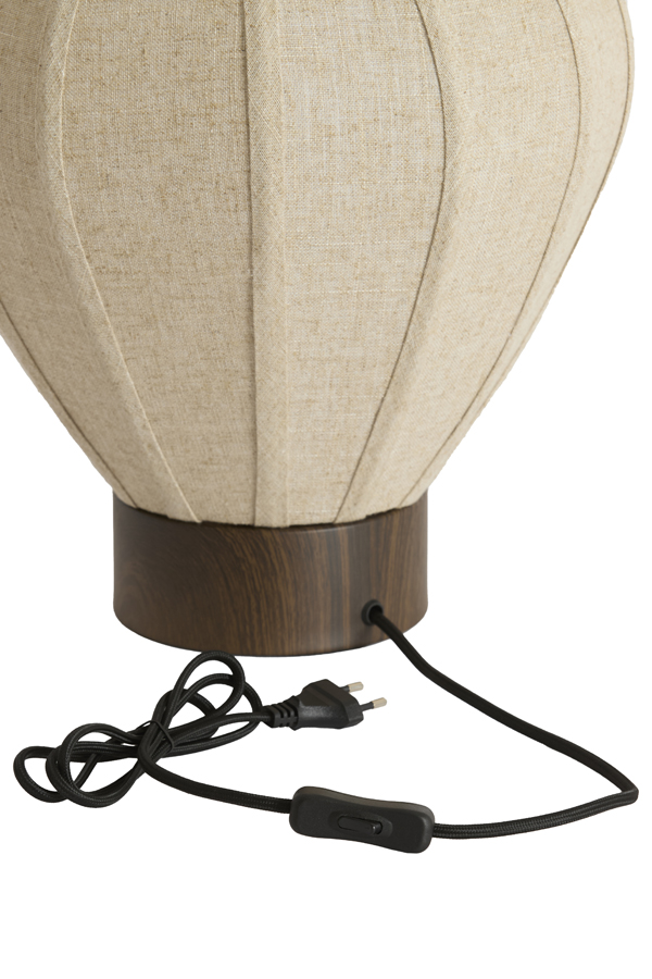 Light & Living Tafellamp Ø35x36 cm KYZO hout prnt d bruin+linnen naturel