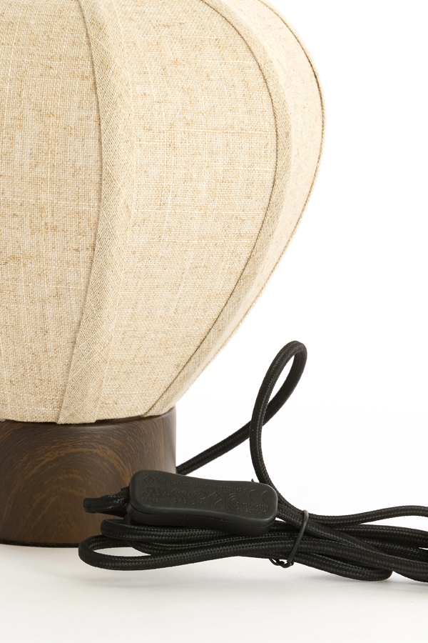 Light & Living Tafellamp Ø23x23,5 cm KYZO hout prnt d bruin+linnen naturel