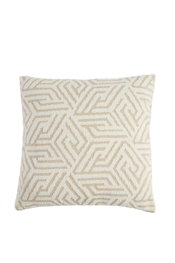 Light & Living Kussen 45x45 cm VEVEY beige+crème veren gevuld