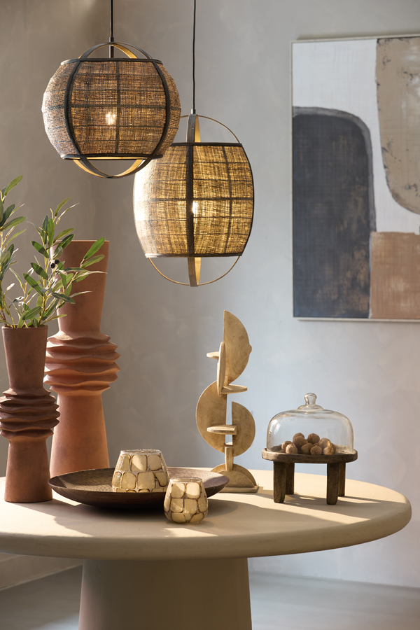 Light & Living Hanglamp Ø41x39 cm BOZONA rotan bruin-grijs