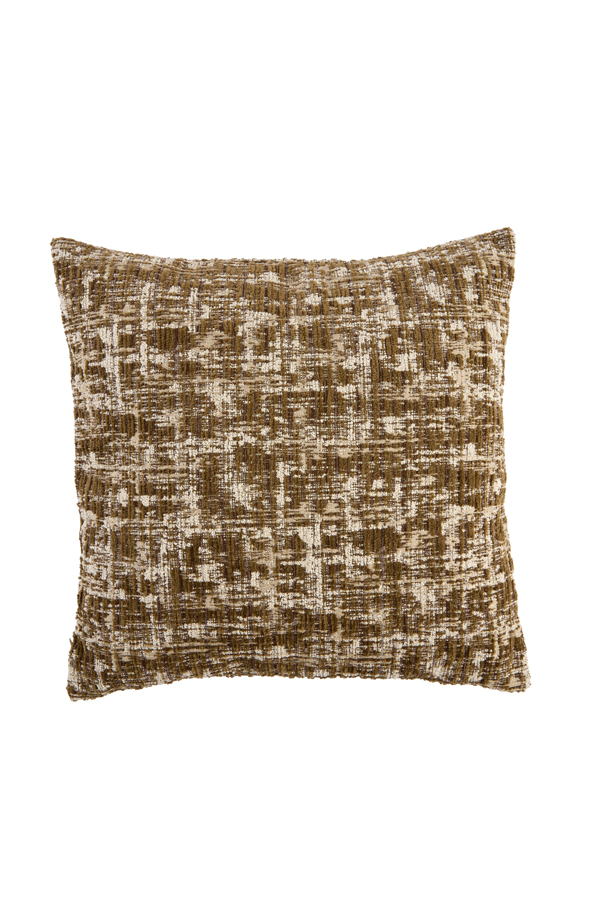 Light & Living Kussen 45x45 cm SALIDA olijf groen+crème veren gevuld
