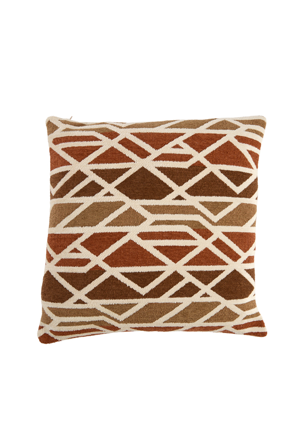 Light & Living Kussen 45x45 cm FULDOS terra+crème veren gevuld