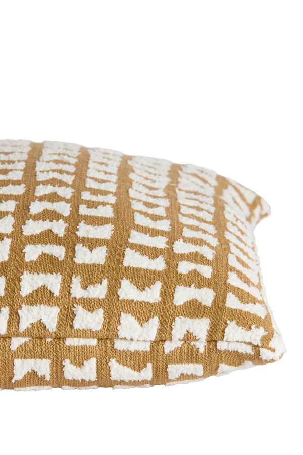 Light & Living Kussen 45x45 cm SONTRA mosterd geel+crème veren gevuld