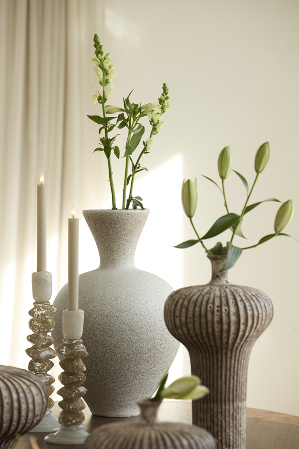 Light & Living Vaas deco Ø31,5x48,5 cm SULMONA keramiek mat crème