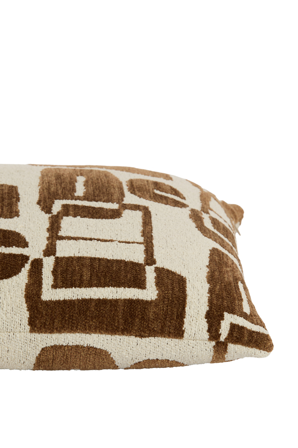 Light & Living Kussen 45x45 cm LYSS donker bruin+crème veren gevuld
