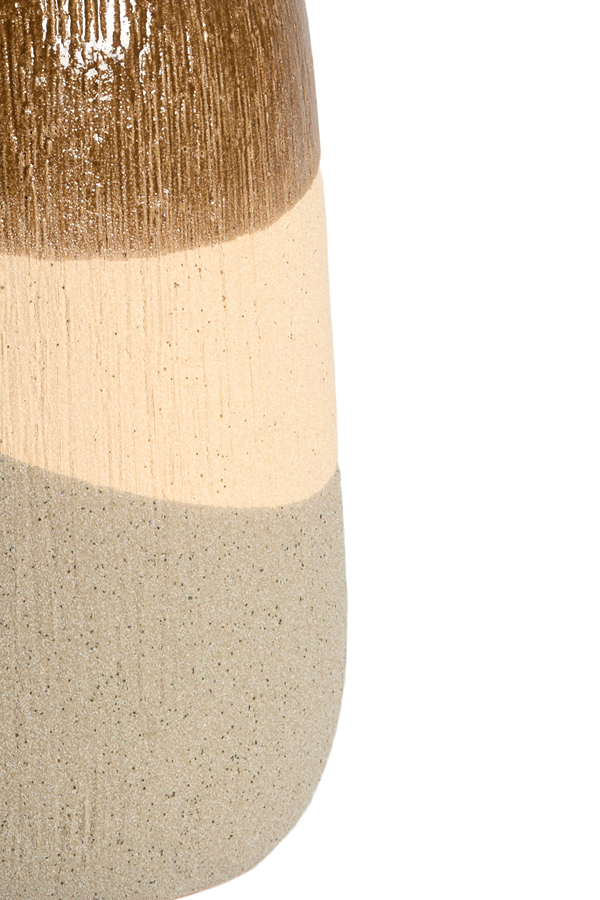 Light & Living Vaas deco Ø12,5x28 cm ZUBIRI keramiek bruin+beige+taupe
