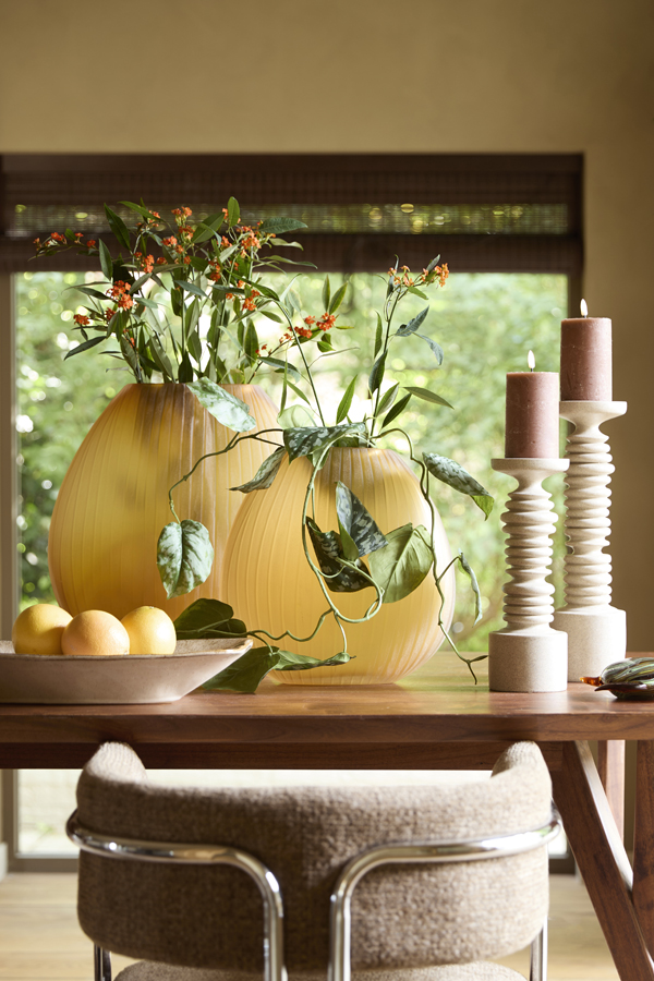 Light & Living Vaas 43x16x43 cm SANTINO glas mat amber