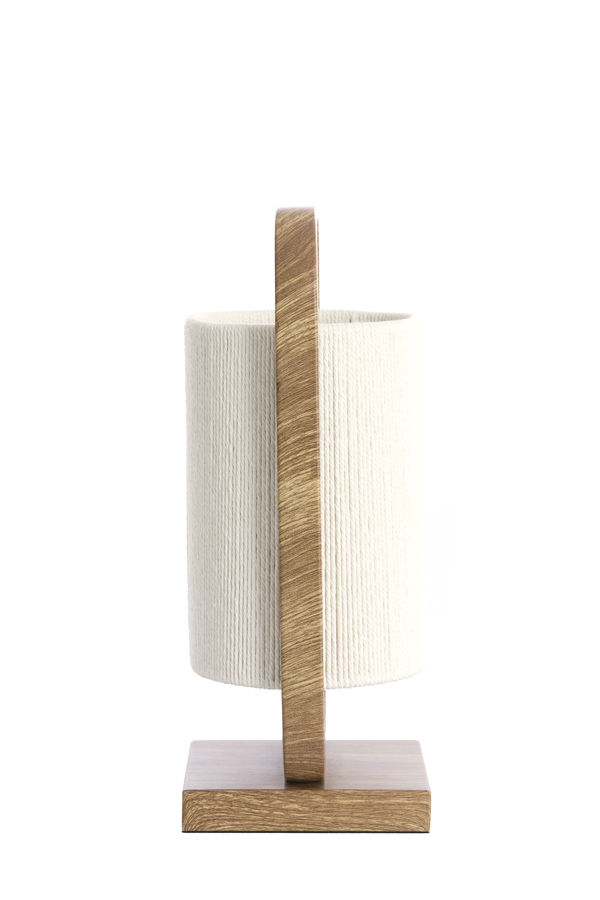 Light & Living Tafellamp 22,5x15x37,5 cm LECCE hout prnt naturel+touw crème