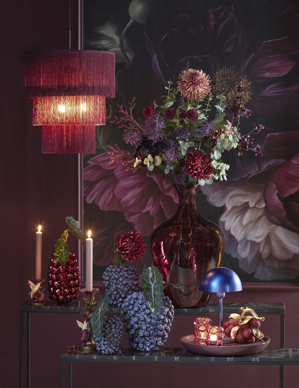 Light & Living Hanglamp 3L Ø45x50 cm MALAIKA donker paars