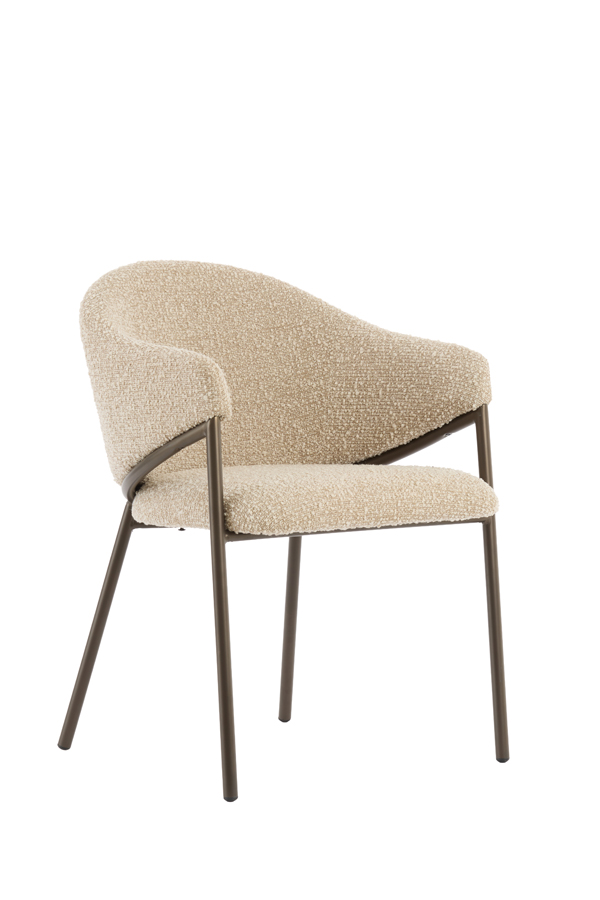 Light & Living Eetkamerstoel 61x60x80 cm NYRO zand-bruin+antiek brons