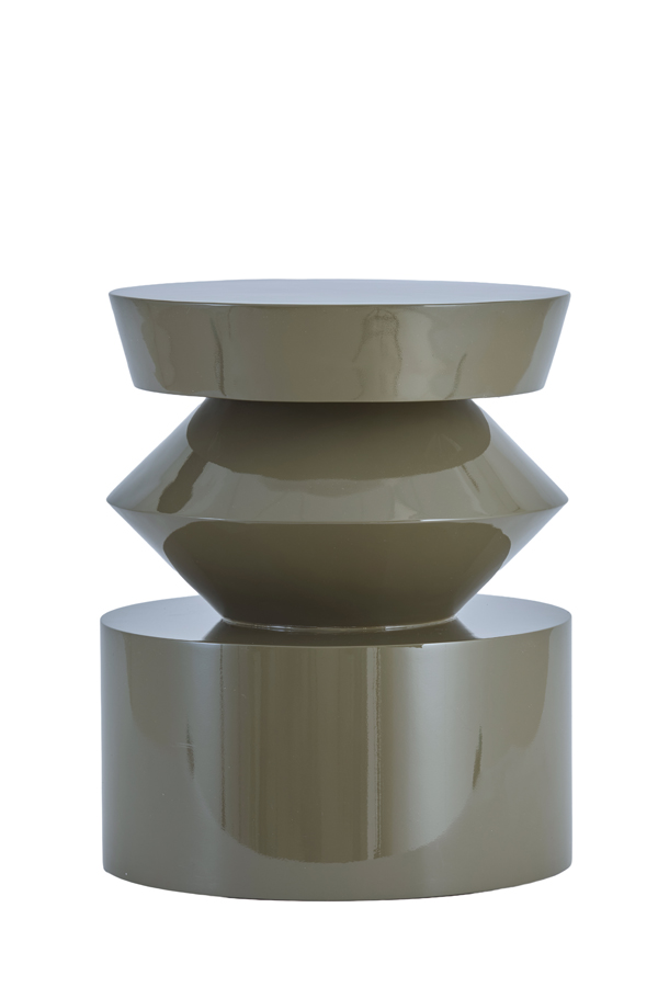Light & Living Bijzettafel Ø39,5x50 cm DHOTI glans taupe