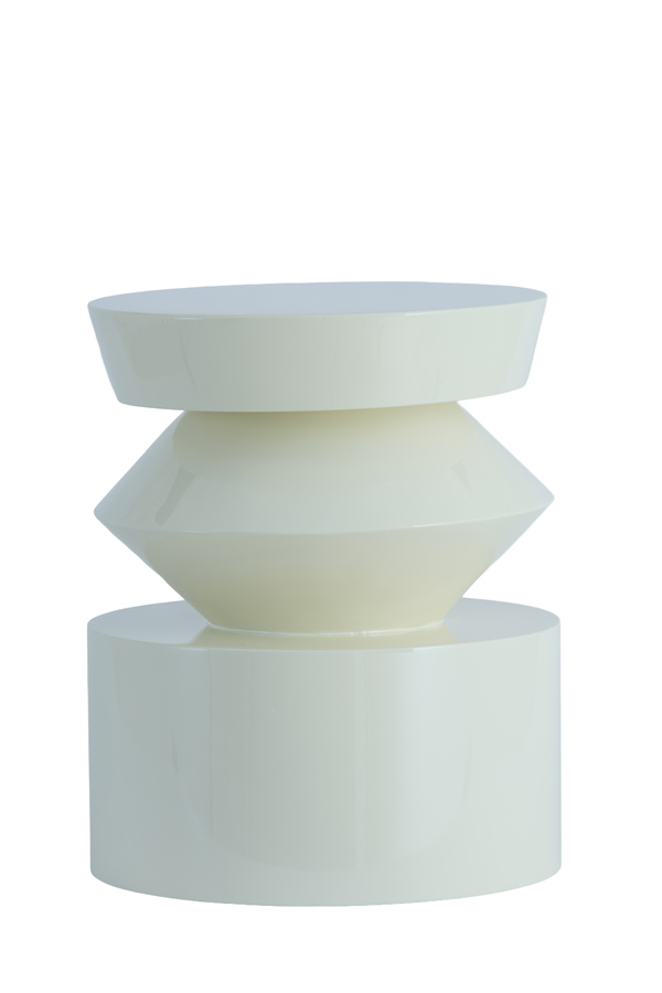 Light & Living Bijzettafel Ø39,5x50 cm DHOTI glans crème