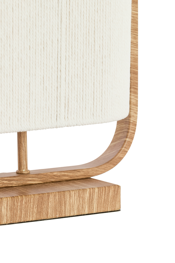 Light & Living Tafellamp 2L 45x15x37,5 cm LECCE hout print natur+touw crème