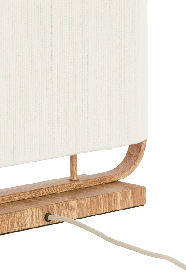 Light & Living Tafellamp 2L 45x15x37,5 cm LECCE hout print natur+touw crème