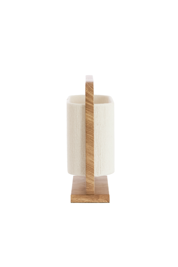 Light & Living Tafellamp 2L 45x15x37,5 cm LECCE hout print natur+touw crème