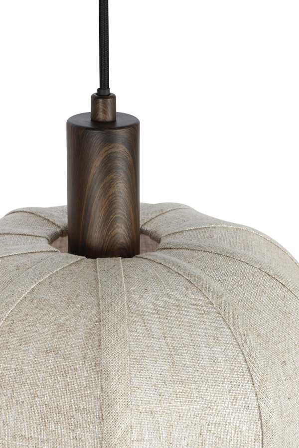 Light & Living Hanglamp 10L 144x49x97,5 cm HUXI hout prnt d bruin+linnen nt