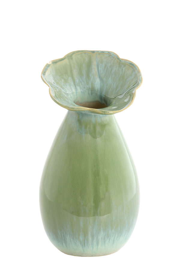Light & Living Vaas deco Ø15,5x29 cm CULLA keramiek groen+licht blauw