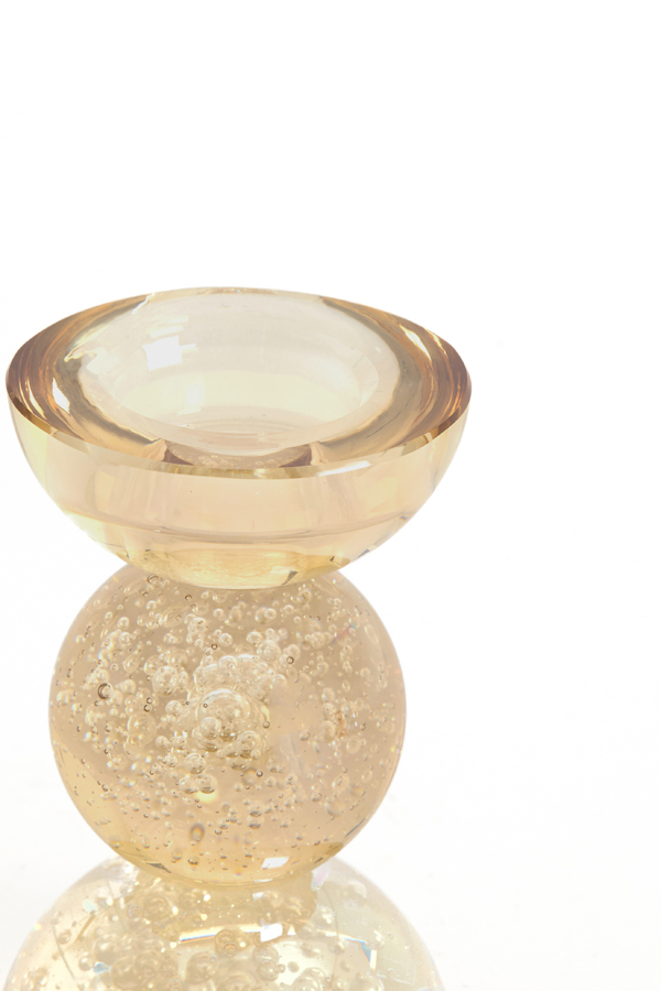 Light & Living Kandelaar Ø8x12 cm ITINGA glas bubbel amber