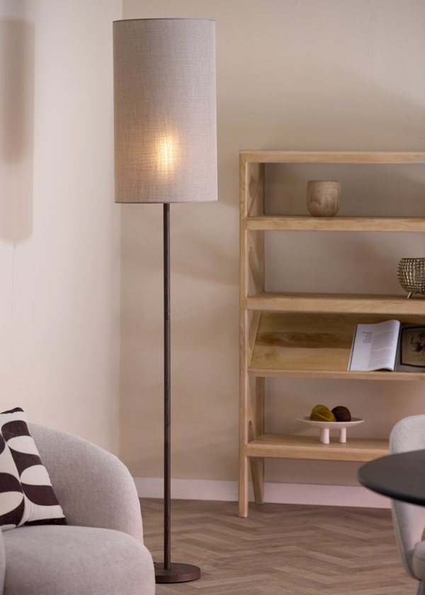 Light & Living Vloerlamp Ø25x148,5 cm WASHINGTON hout print donker bruin