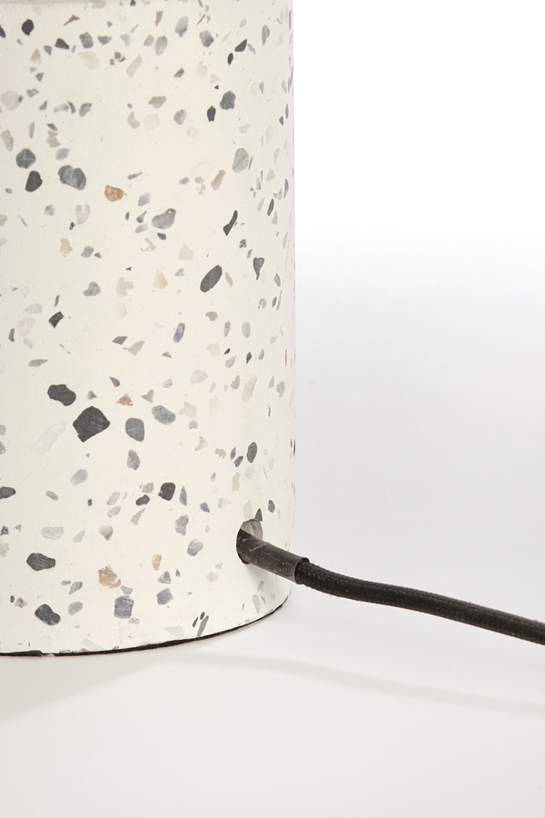 Light & Living Lampvoet Ø11x25 cm RANDY terrazzo wit+mat zwart