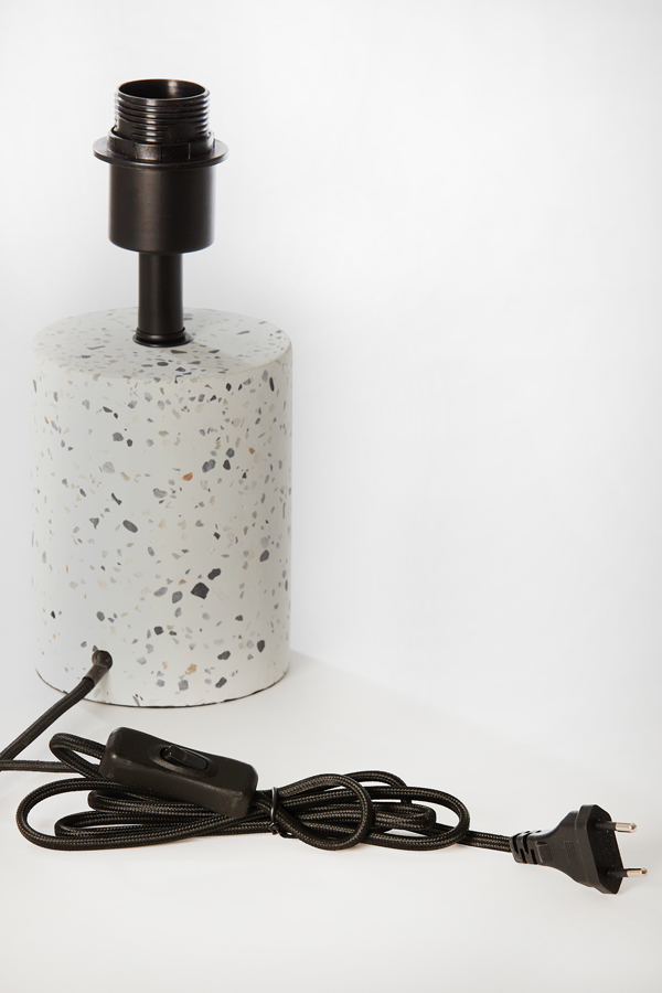 Light & Living Lampvoet Ø11x25 cm RANDY terrazzo wit+mat zwart