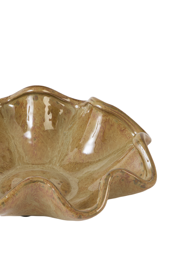 Light & Living Schaal Ø25x8 cm GODENI keramiek bruin-olijf groen