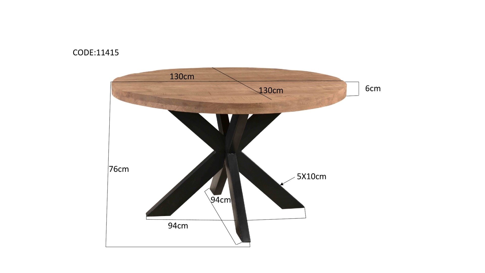 Livingfurn Sturdy Round 130 cm