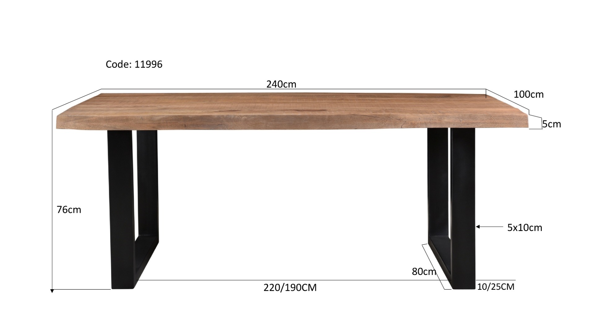 Livingfurn Sturdy Tree Top U 240 cm