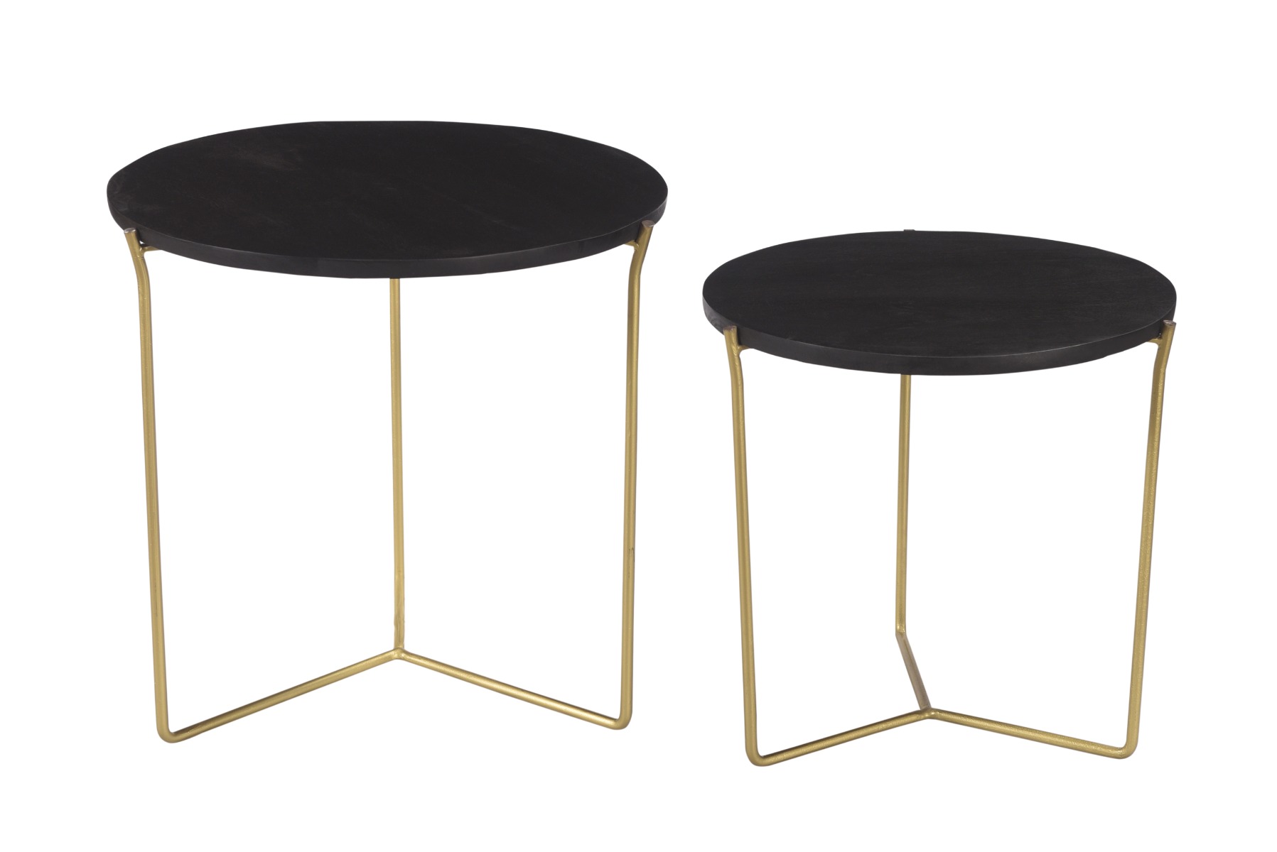 Livingfurn Mason Black/Brass Set of 2