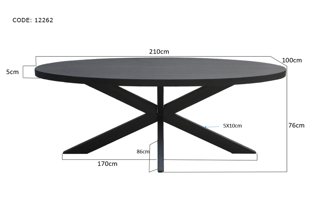 Livingfurn Kala Oval Spider 210 cm