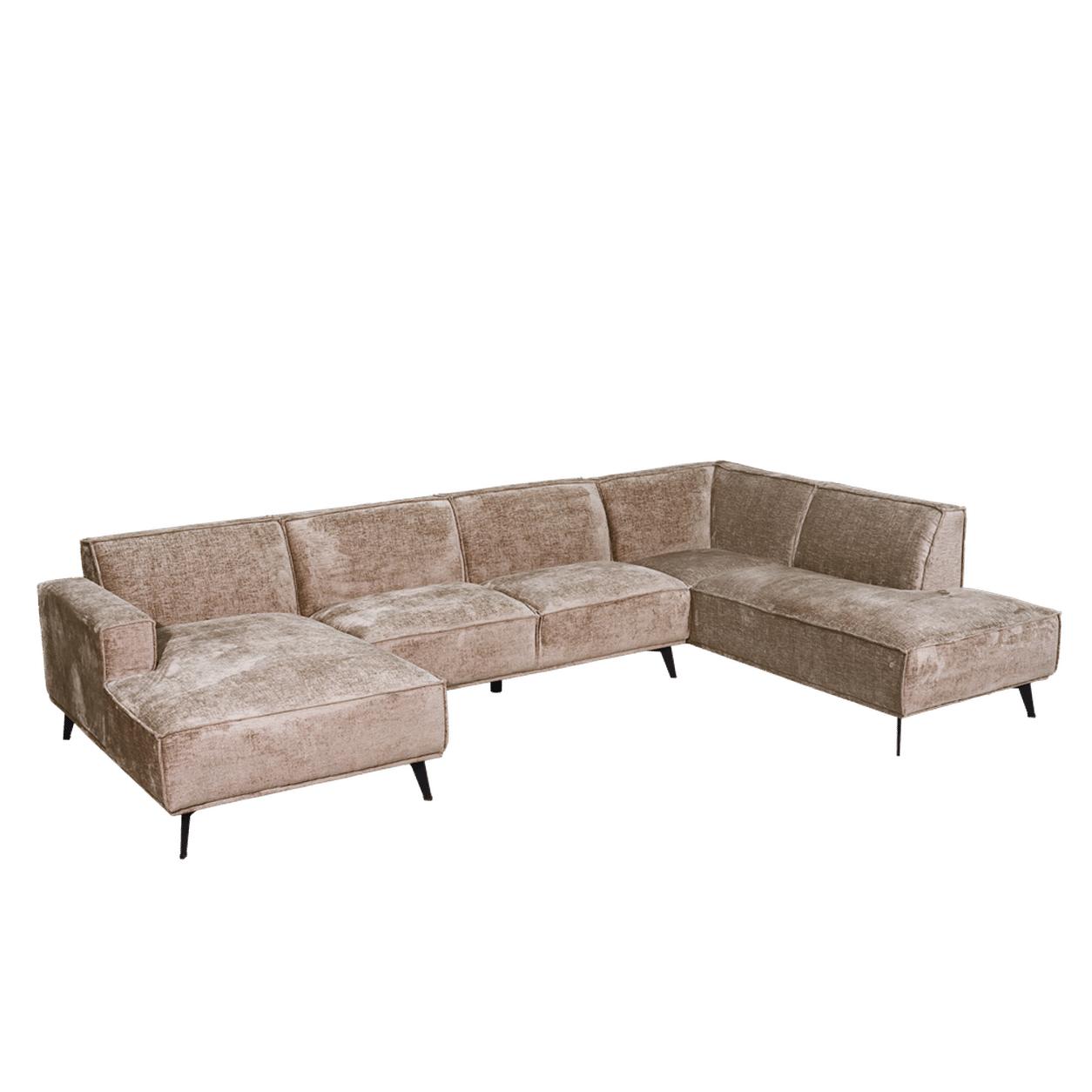 Tower Living Leeds Chaise L - 2 5 - Ottoman R - Touch 04 Taupe
