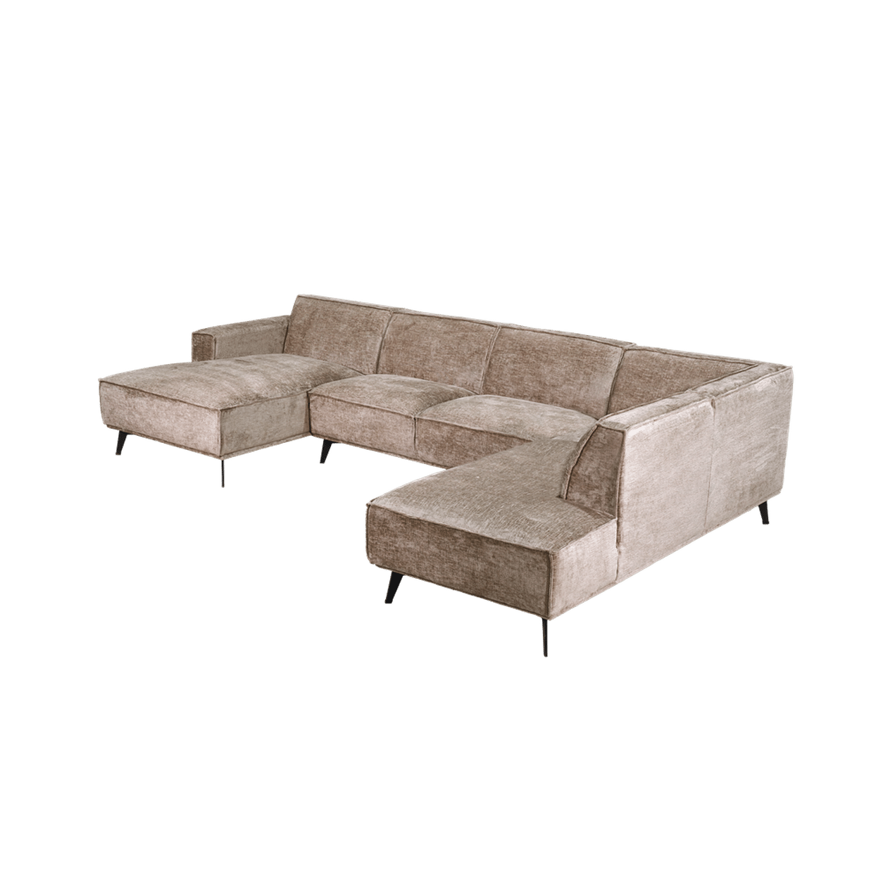 Tower Living Leeds Chaise L - 2 5 - Ottoman R - Touch 04 Taupe