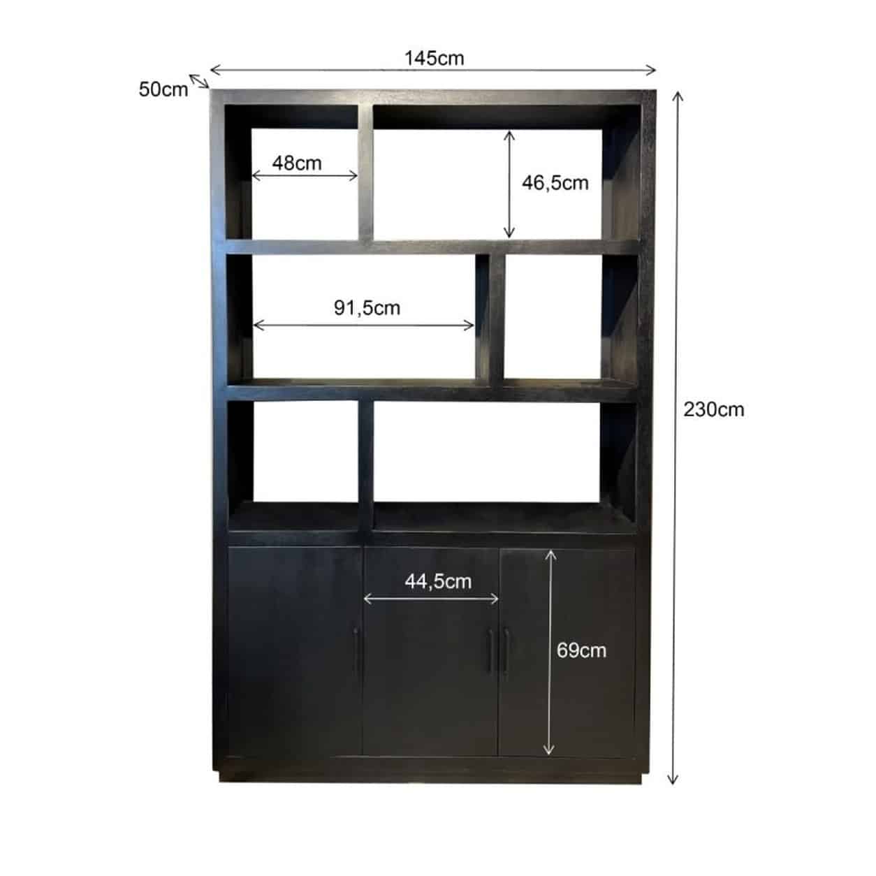 Livingfurn Jaxx Black 145cm