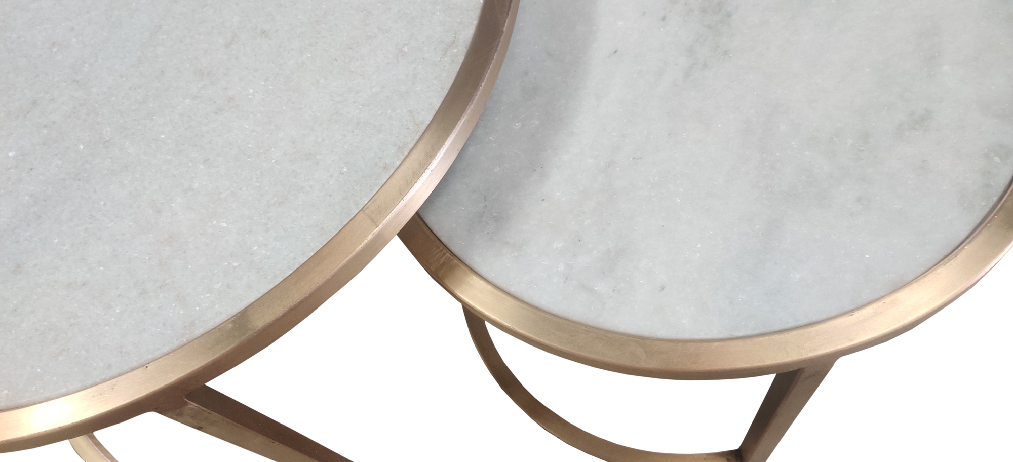 Livingfurn Jamie Marble White Gold Set of 2