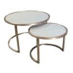 Livingfurn Jamie Marble White Gold Set of 2