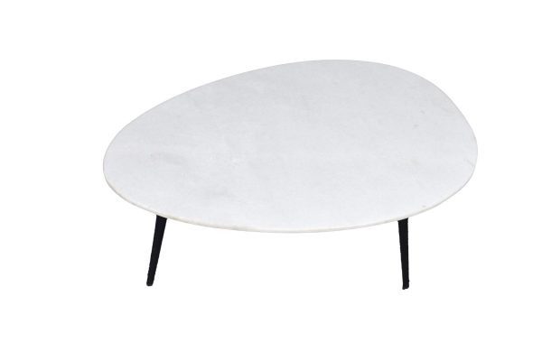 Livingfurn Organic Marble White black 70cm