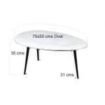 Livingfurn Organic Marble White black 70cm
