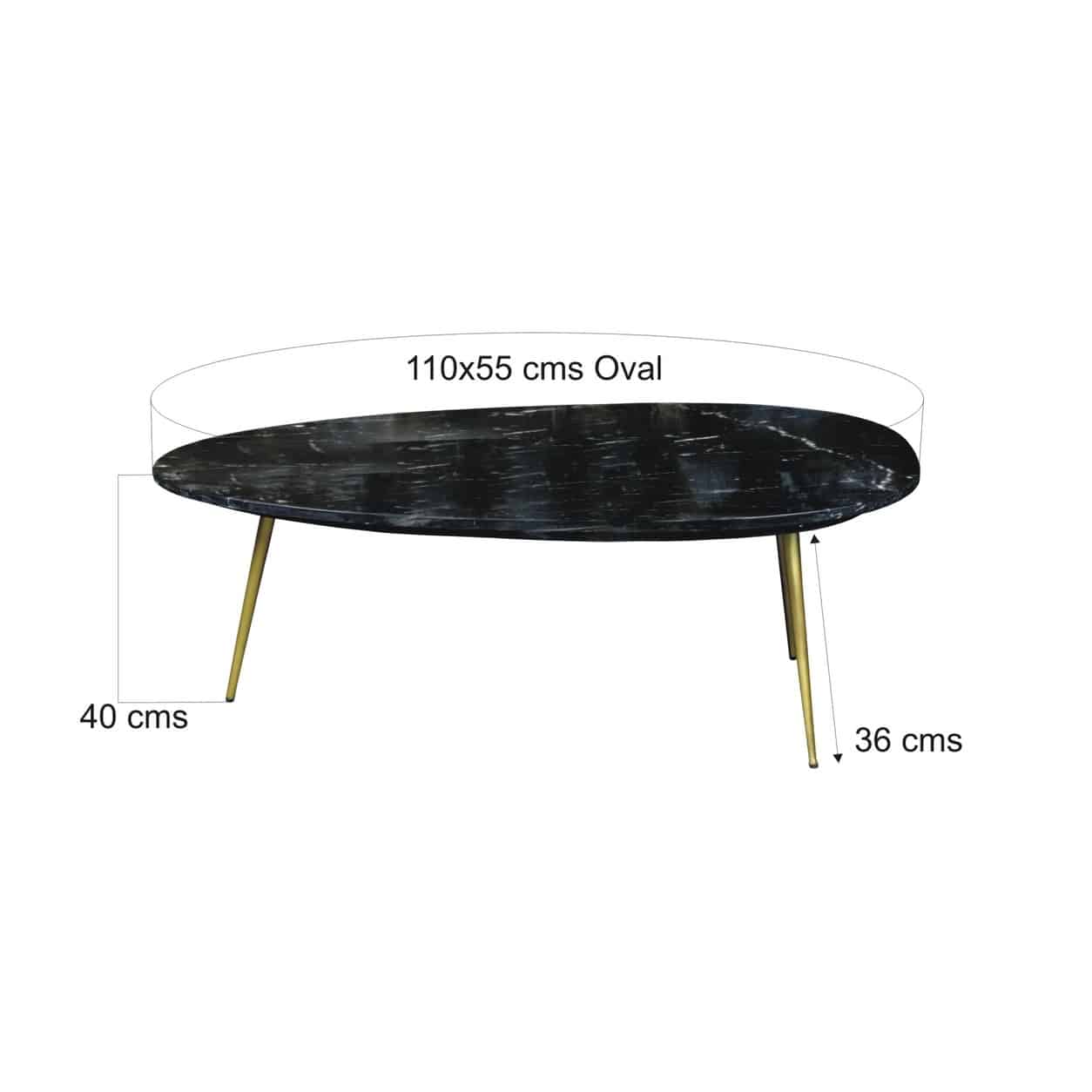 Livingfurn Organic Marble Black Gold 110cm