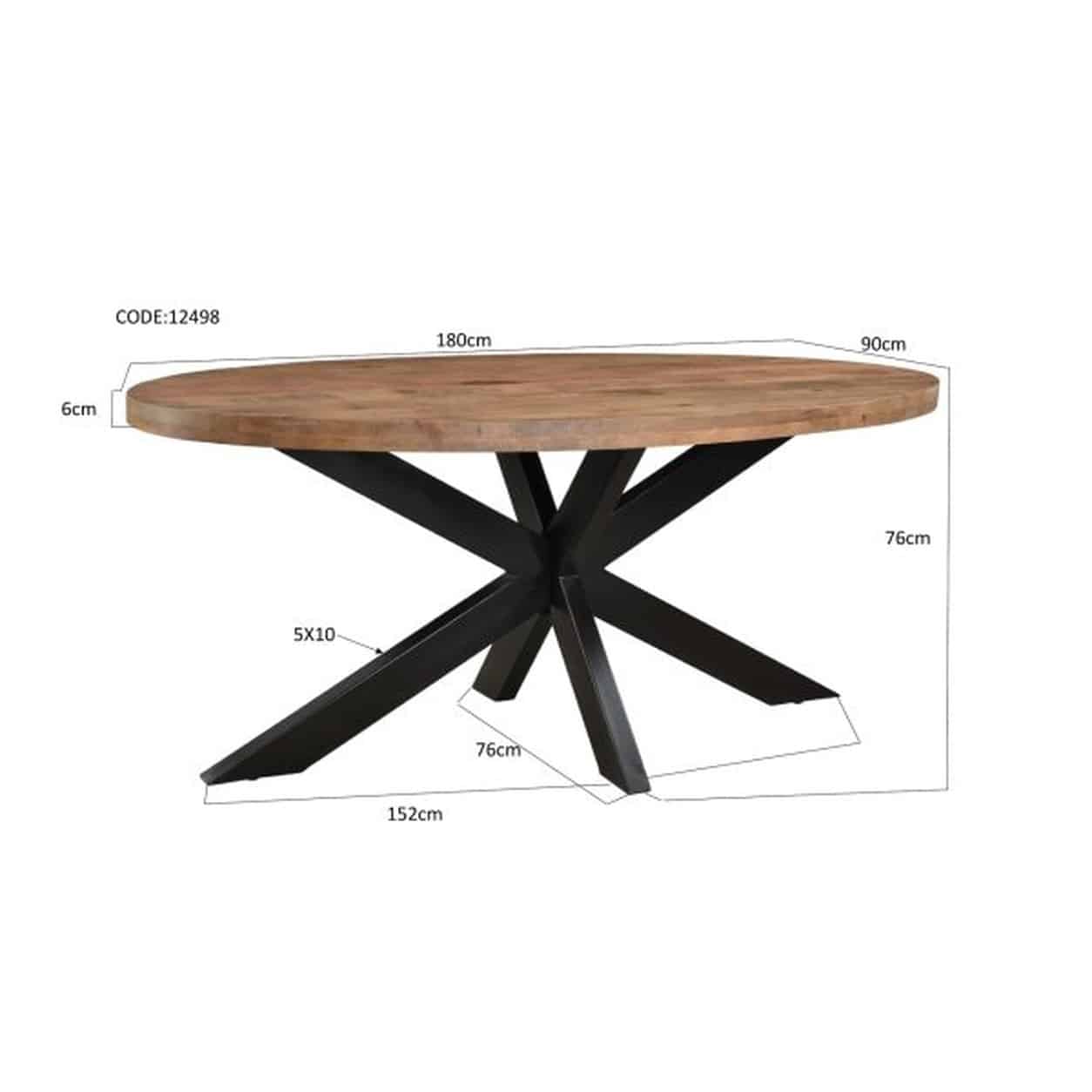 Livingfurn Sturdy Oval 180cm